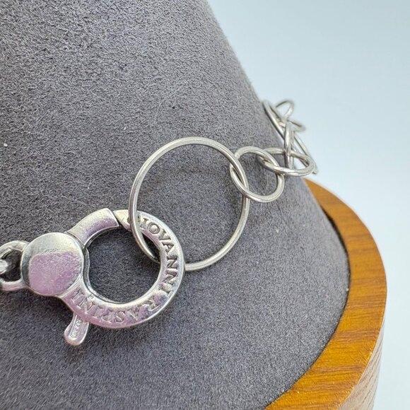 VTG Solid Sterling Silver 925 Round Link Chain Bracelet Size 7-8" Length - Picture 7 of 9